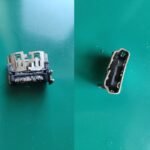 Side and top view of a damaged HDMI port from a PlayStation 5