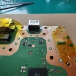 A reaplacement PS5 Pro HDMI port after fitting. Nice a strong solder connections will last a long time.