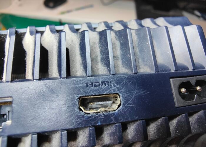 A layer of dust on the air intake blade of a PlayStation 5. When we see this, we know the inside will be full of dust and the console needs a service. Many customers ask for a deep clean, where we dust, clean and polish every part of the machine.